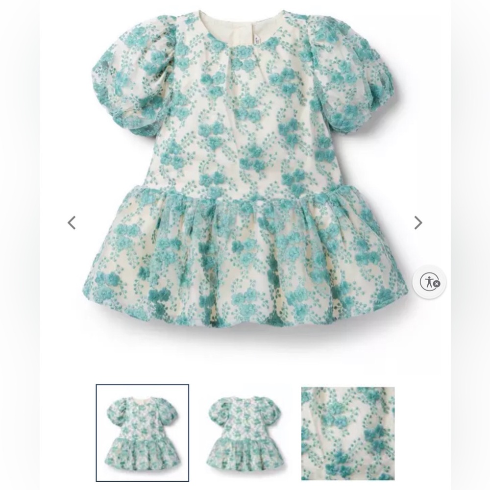 Floral Fête Dress Light Teal Floral Color 3T NWT